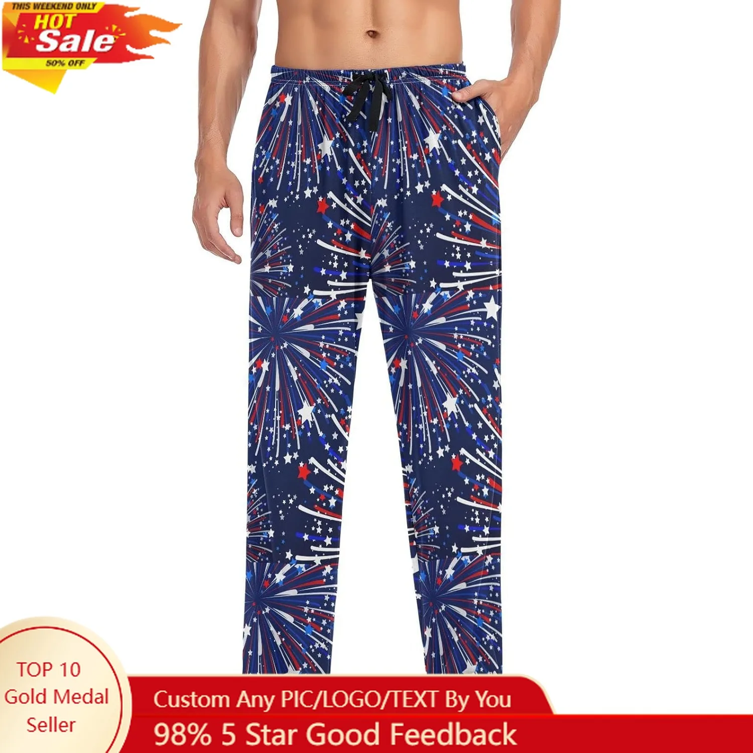 

Men's Pajama Pants with Pockets Loose Lounge Sleepwear Long Pjs Bottoms