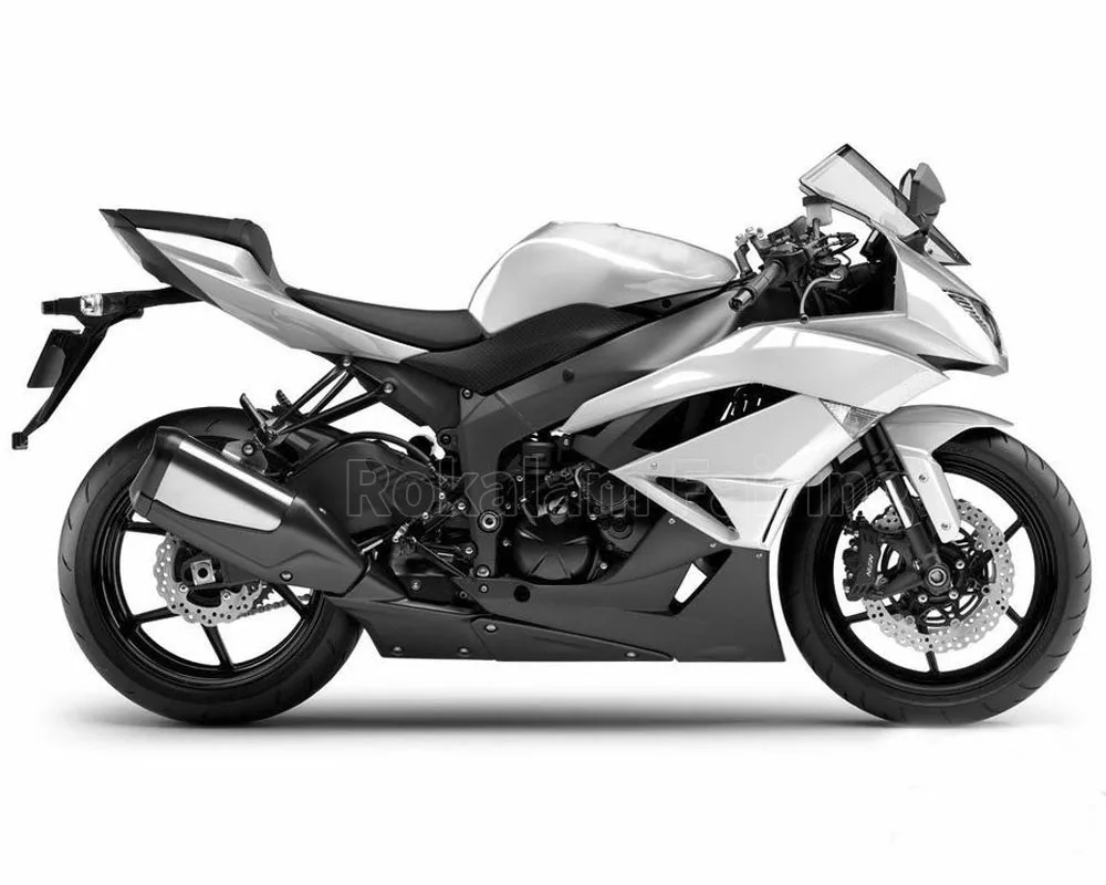Buy Cheap For Kawasaki ZX-6R 09 10 11 12 NINJA ZX6R ZX 6R 636 ZX636 White Black 2009-2012 Fairing (Injection Molding)