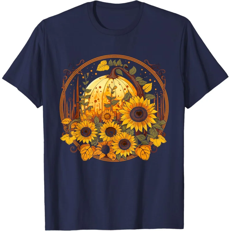 

Pumpkin Fall Autumn Sunflowers Women's Graphic T-Shirt