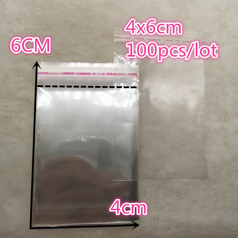 100pcs 4x6cm---22x20cm Resealable Poly Bag Transparent Opp Plastic Bags Self Adhesive Seal Jewellery Making Bag