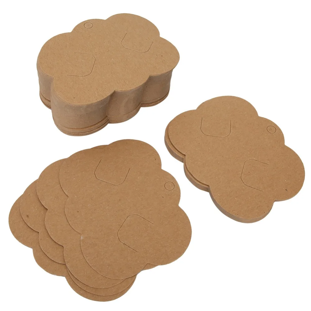 100pcs Brown Color Headdress Display Cards Kraft Paper Lightweight Jewelry Display Cards Hair Clip Display Cards Jewelry Display