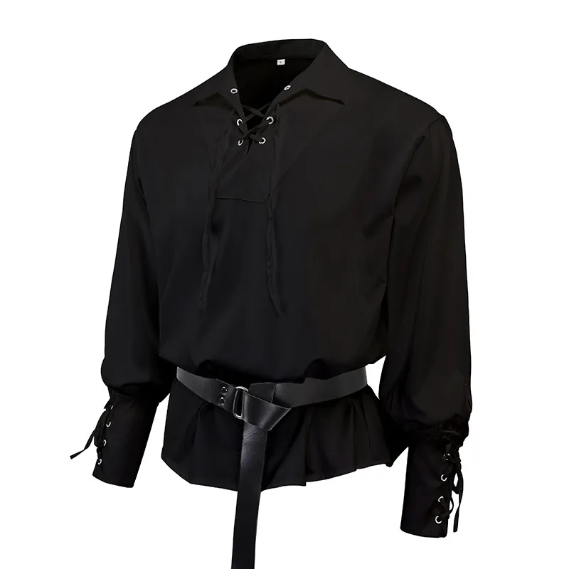 تي شيرت كوسبلاي طويل Sve بلون نقي من القرون الوسطى irt loween لعب الأدوار تي شيرت Comic Con Festival irt فضفاض مناسب Ro Sle Ice Se... #5