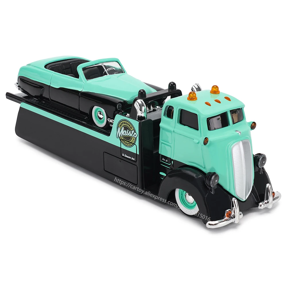 Maisto 1:64 COE FLATBED / 1950 MERCURY CUSTOM elite transport Die-casting car model collection gift toy