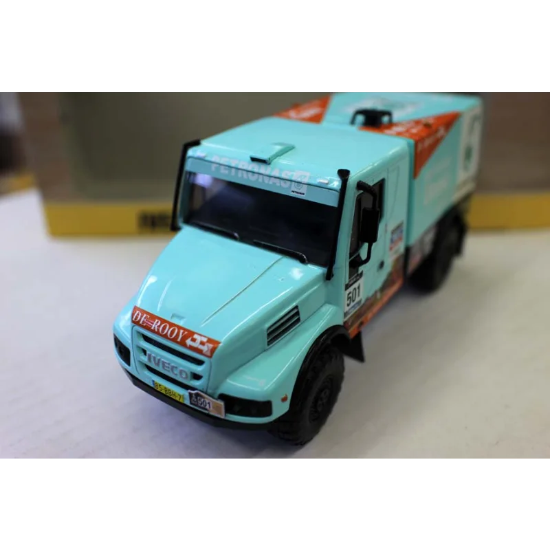 دييكاست داكار 1/43 مقياس IVECO Powerstar داكار سباق سبيكة سيارة نموذج تحصيل لعبة هدية تذكارية عرض حلية