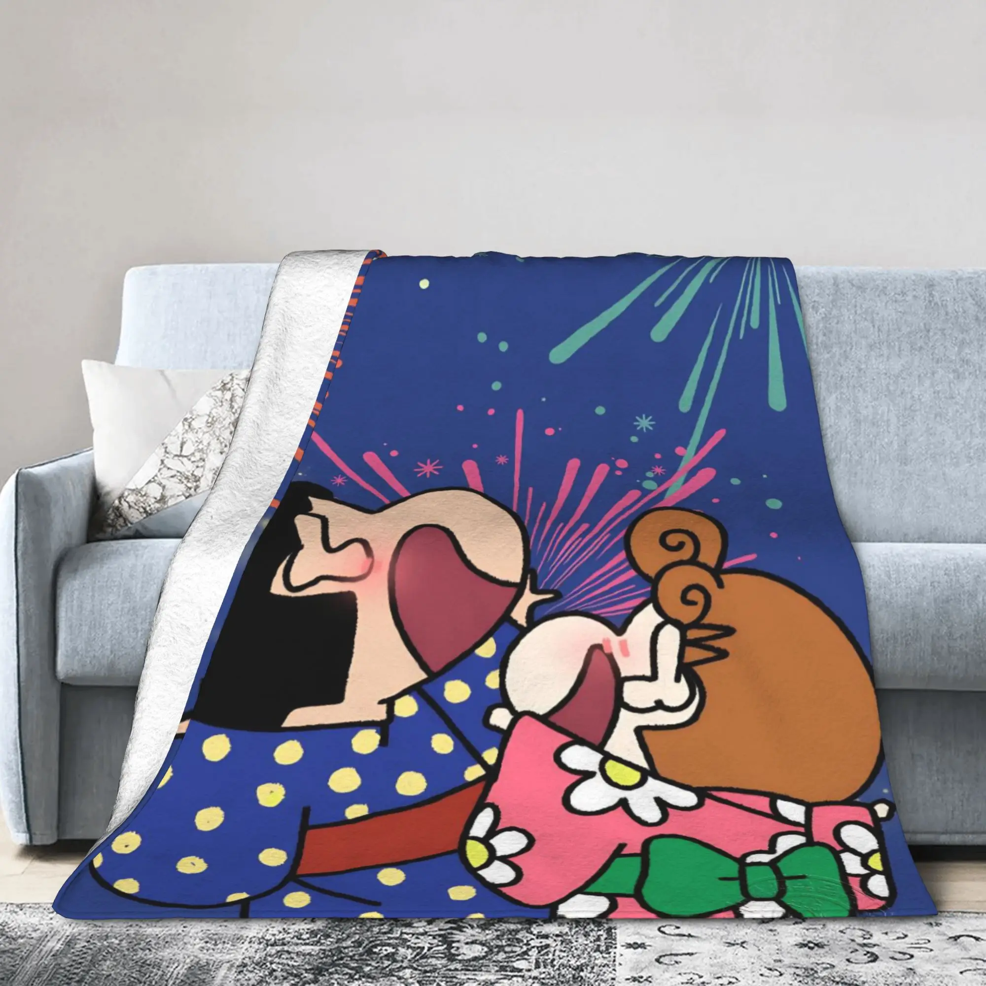 تلوين شين تشانس البطانيات الدافئة الشارع الاتجاه أفخم رمي بطانية للطفل غرفة المعيشة الفانيلا المفرش غطاء السرير #3