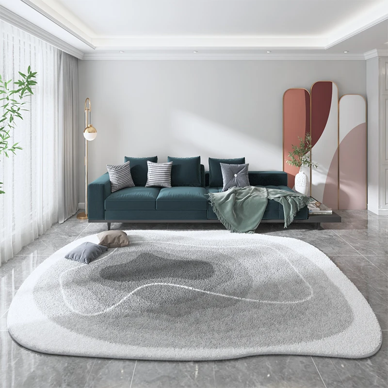 Modern Style Living Room Decoration Gradient Carpet Irregular Shape Rugs for Bedroom Home Plush Rug Fluffy Soft Lounge Floor Mat