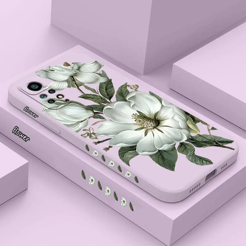 Wild Flowers Silicone Phone Case For Xiaomi Redmi Note 11 Pro Plus 12Pro Plus 11 11S 10 Pro 12 9S 8 Pro Cover