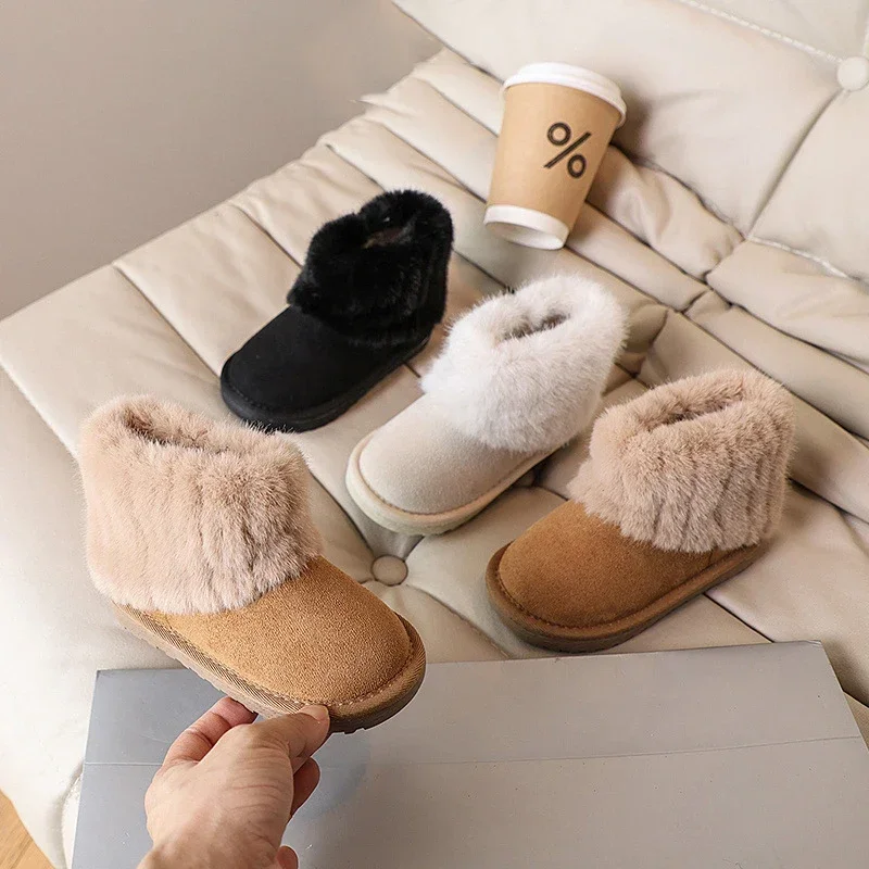 Children Shoes Simple Winter Cotton Inserts Boots Comfortable Soft Soled Girl Snow Boots Warm Sneakers Зимние Ботинки Детские