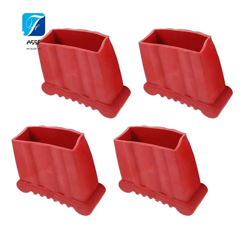 A55F-4Pcs Non-Slip Folding Ladder Feet Mat, Rubber Stair Foot Pads & Covers, Anti-Skid Ladder Leg Cushion Bumper
