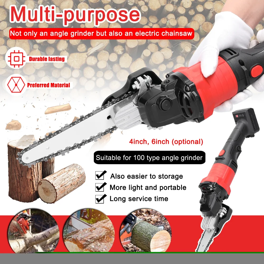 4/6 inch Angle Grinder Refit Chainsaw Conversion Kit Chainsaw Bracket Set Change Angle Grinder into ChainSaws Tool Set