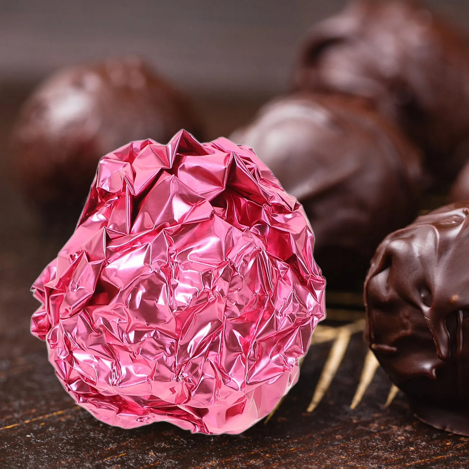 100Pcs Chocolate Candy Wrapping Papers Aluminum Foil Safe Shiny Surface Candy Packaging Foil Wrappers for DIY Nougat Caramel