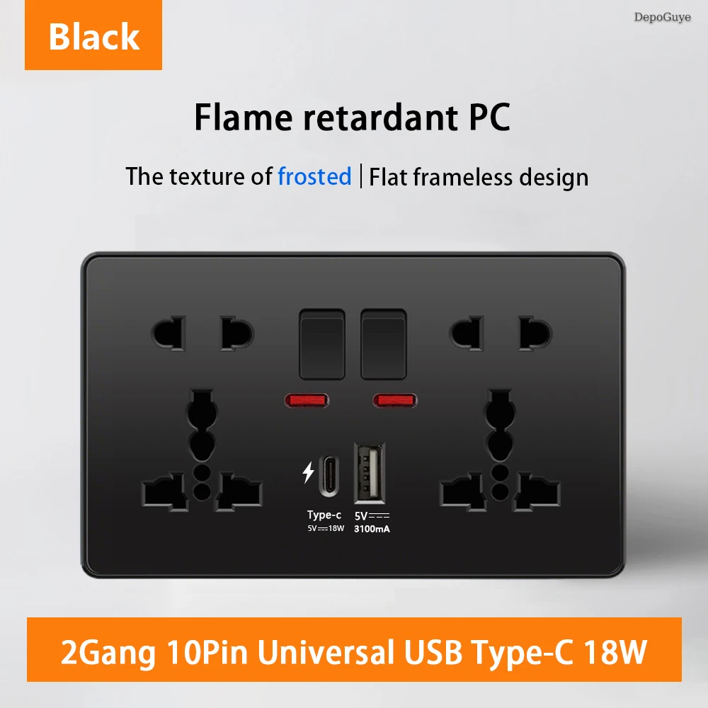 Variant: 2Gang 10Pin AC Black