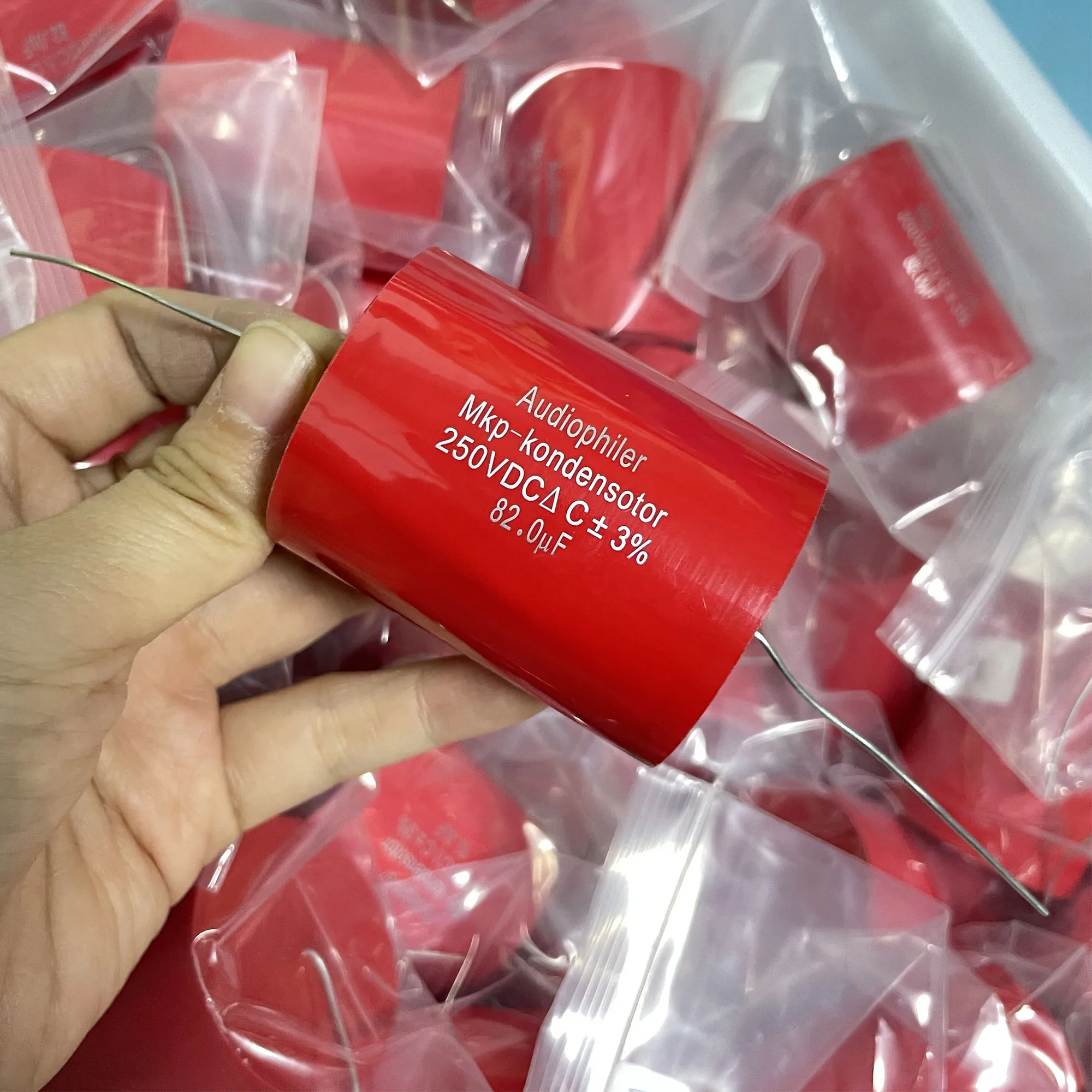 2PCS Audiophiler Axial MKP Capacitor 82uf 250V DC ±3% Test And Matched HIFI Frequency Dividing Audio Capacitance