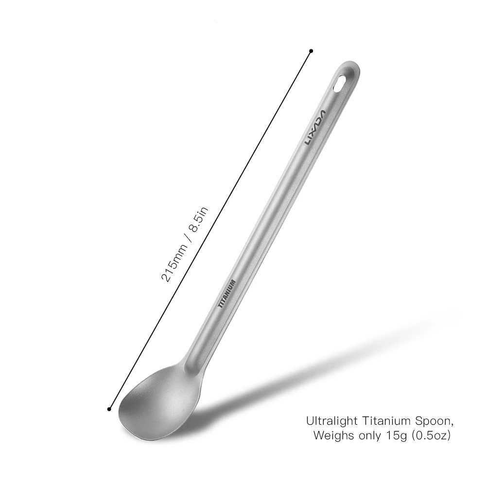 Lixada 15g Titanium Long Handle Spoon Outdoor Portable Dinner Spoon Cutlery Camping For Ultralight Camping Spoon Picnic Cutl