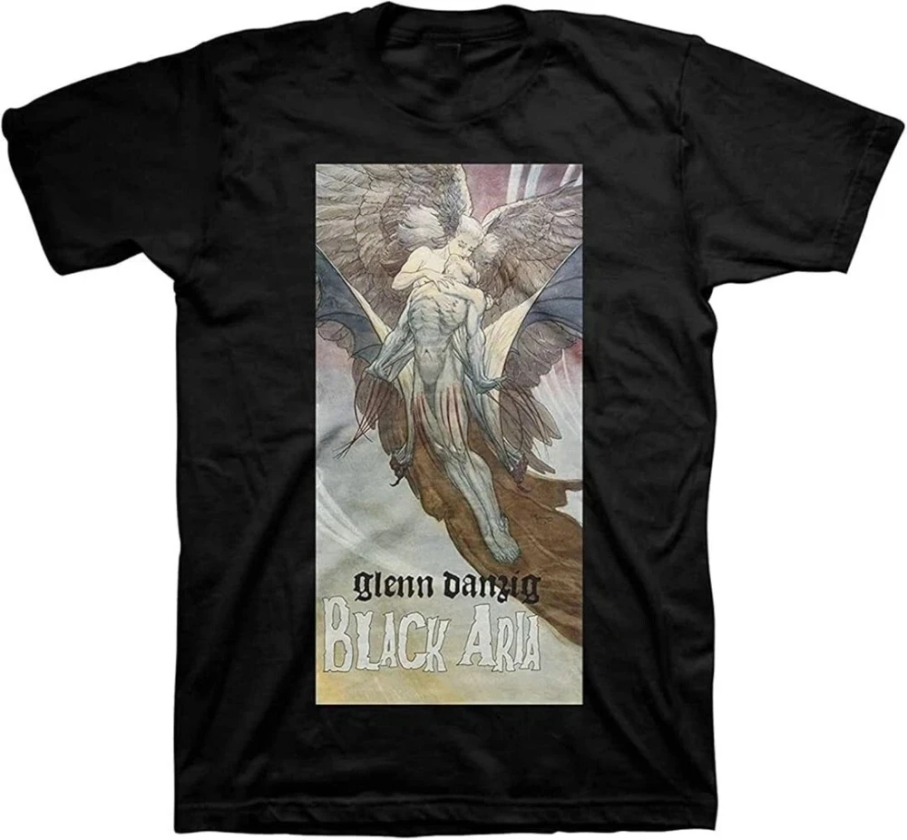 Glenn Danzig Black Aria 1 T-shirt Classic Men's Black Neutral T-shirt Cotton couple's seasonal loose casual streetwear shirt