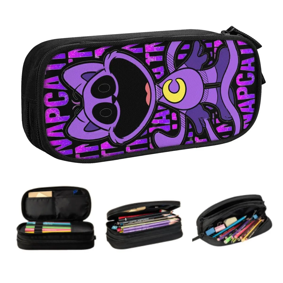 Custom Smilings Critters Game Pencil Cases for Girls Boys Large Capacity Catnap Teenage Cartoon Pencil Box School Supplies