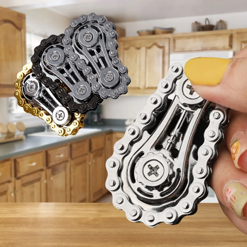 

Metal Sprocket Flywheel Fingertip Gyro Mechanical Children Adult Decompression Toys Kids Anti-stress Spinning Top Gyroscope