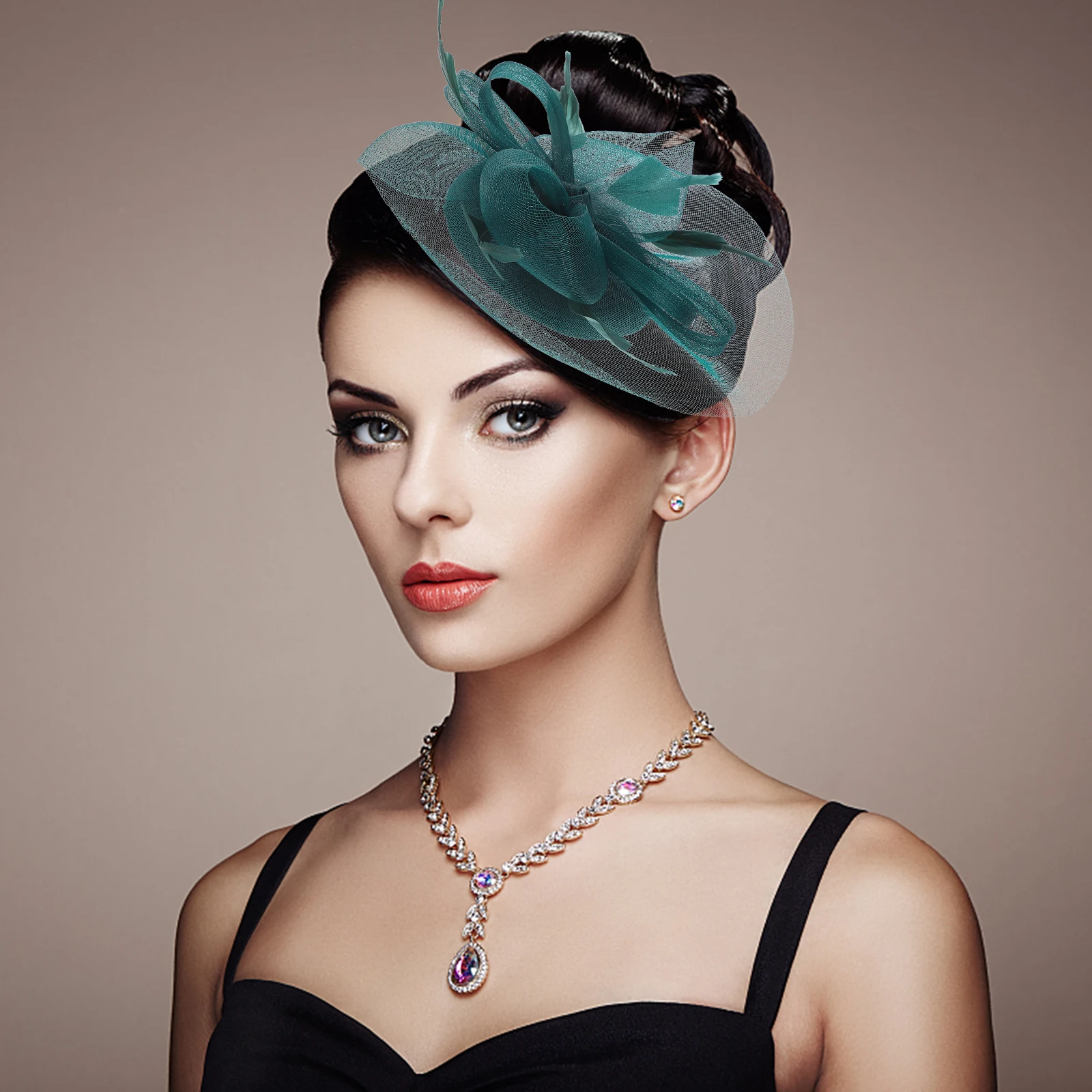 

Mesh Hair Accessories Bridal Fascinators Headband for Weddings Tea Party Hats Girls Headdress Headpiece Bride Women Women's