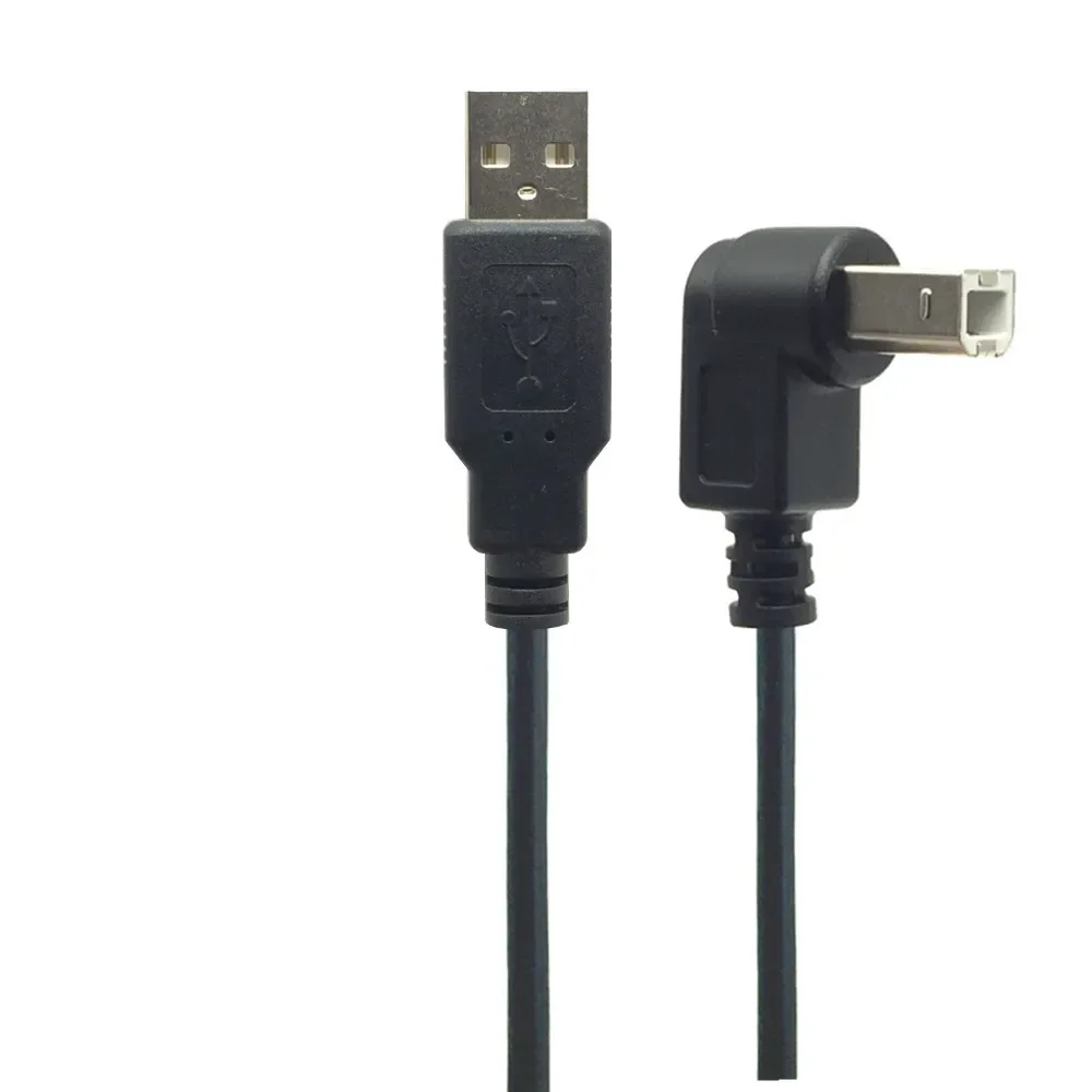 USB Tipe A laki-laki ke tipe B laki-laki 90 derajat kanan siku USB 2.0 kabel pemindai Printer 1.5M