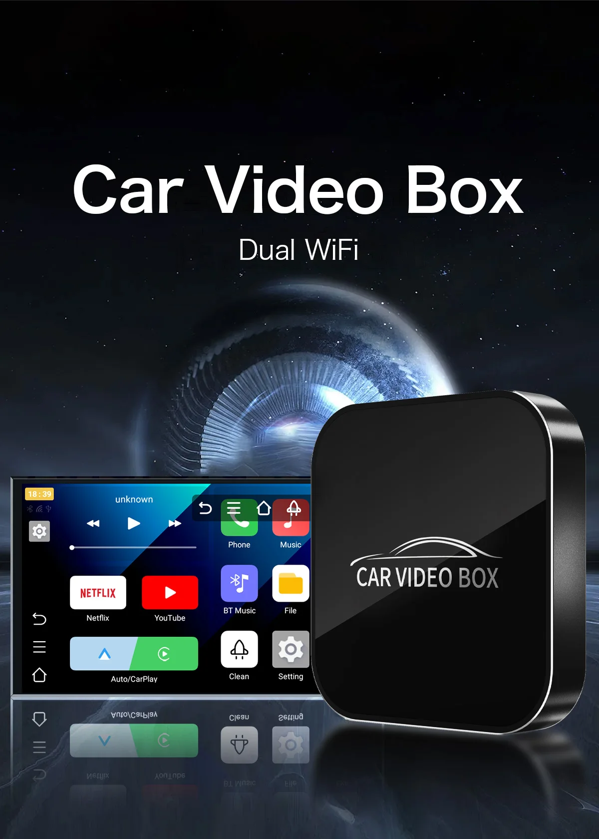 

3в1 Wireless Carplay Apple Android Auto AI Box, Android 12 RK3328 BT 2 + 16G, Plug & Play Подходит для автомобилей из 2016, поддержка любых приложениях - CP2D