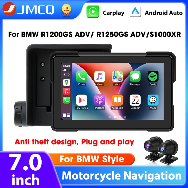 

7-дюймовый мотоцикл Carplay для BMW R1200GS ADV/R1250GS ADV/S1000XR Мото GPS-навигация Беспроводной Carplay Android Auto Dual BT