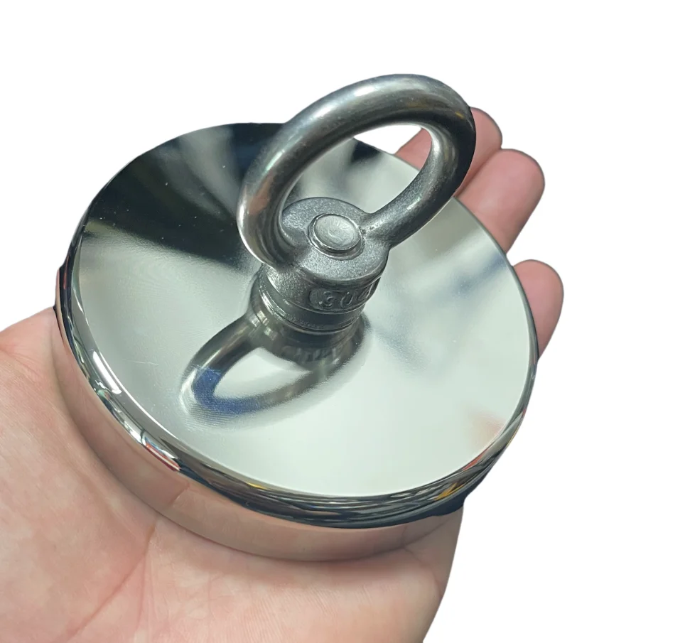 D48 D60 D75 D90 مغناطيس صيد النيوديميوم فائق القوة، مغناطيس أرضي نادر مع مسمار ذو فتحة غاطسة للانتجاع في النهر #6