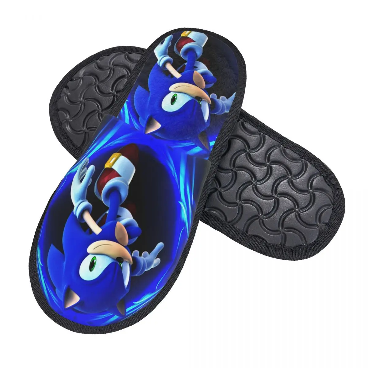 Custom Print Women S-Sonics  House Slippers Soft Warm Cartoon Game Memory Foam Fluffy Slipper Indoor Outdoor Shoes