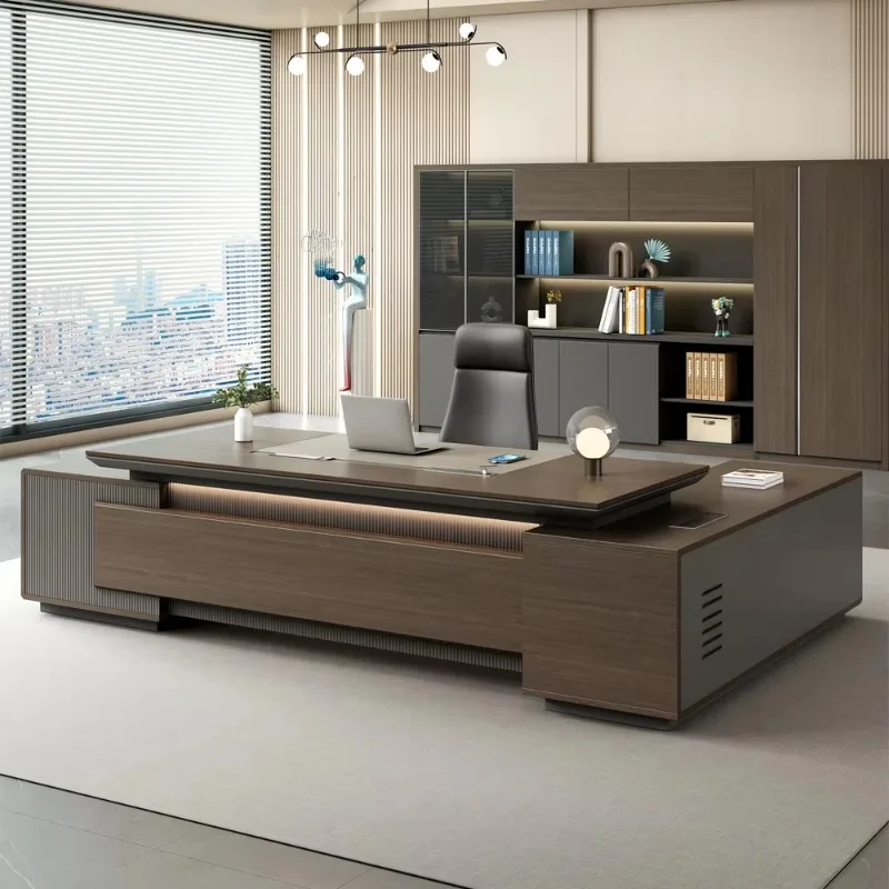 تخصيص الحديثة قابل للتعديل ارتفاع أسود مكتب Ceo L على شكل أثاث المكاتب الخشبية مكتب مكتب Ceo