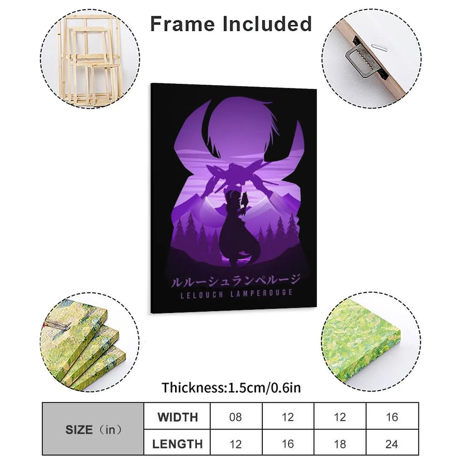 Code Geass  Silhouette Suzaku Canvas Painting Cinema Custom Mural Wall Custom Framed Wall Paintings