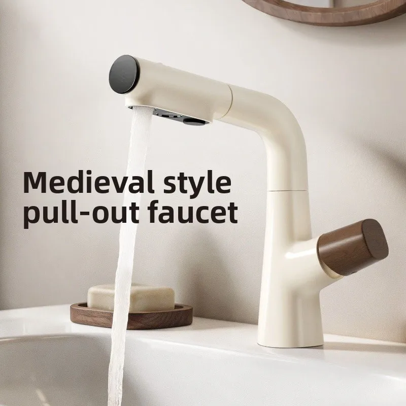 Washbasin, basin, countertop, bathroom cabinet, pull-out hot and cold water for home use. y