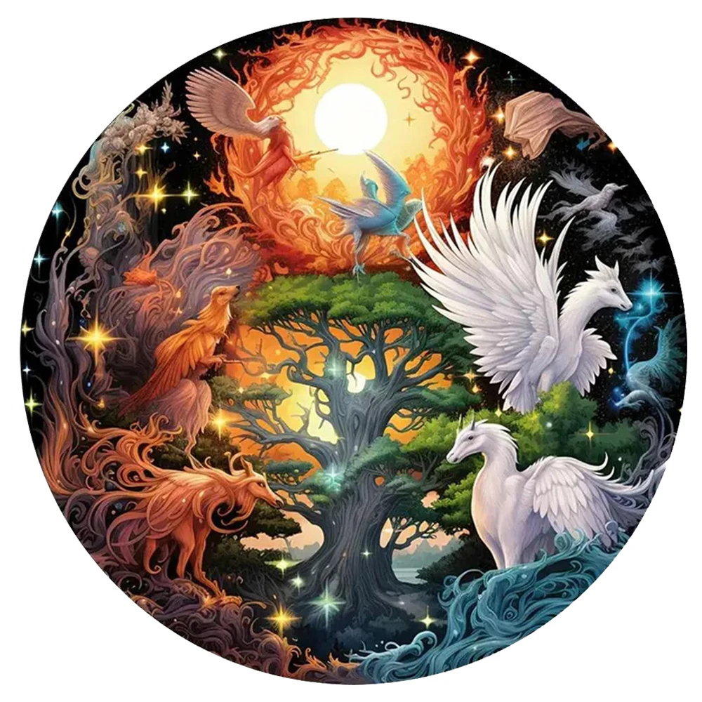 الغزلان خشبية لغز بانوراما مدرب الدماغ للأطفال البالغين الأسرة لعبة تفاعلية DIY بها بنفسك الحرف الخشبية اللعب وحيد القرن الخشب الألغاز