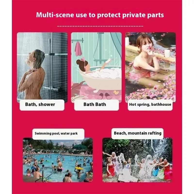 Silicone Boxer Swimming Trunks Girls Anti-infection Underwear Soaking Springs Private Protection Stickers Adult Waterproof