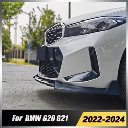 For BMW 3 Series G20 G21 2022 2023 2024 Front Bumper Spoiler Lip Gloss Black Lower Splitter Blade Lippe Protector Guard Plate
