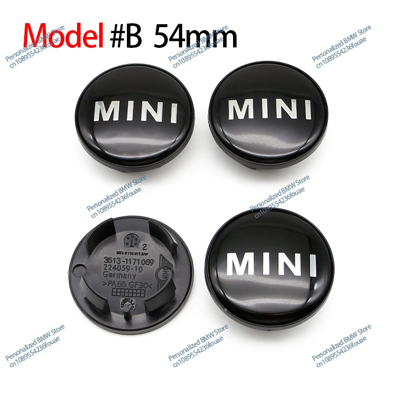 4Pcs 52mm wheel hub sticker 54mm hub cap car wheel center hub cap badge For Mini Cooper One S JCW Countryman R56 R50 R53 R55 R57