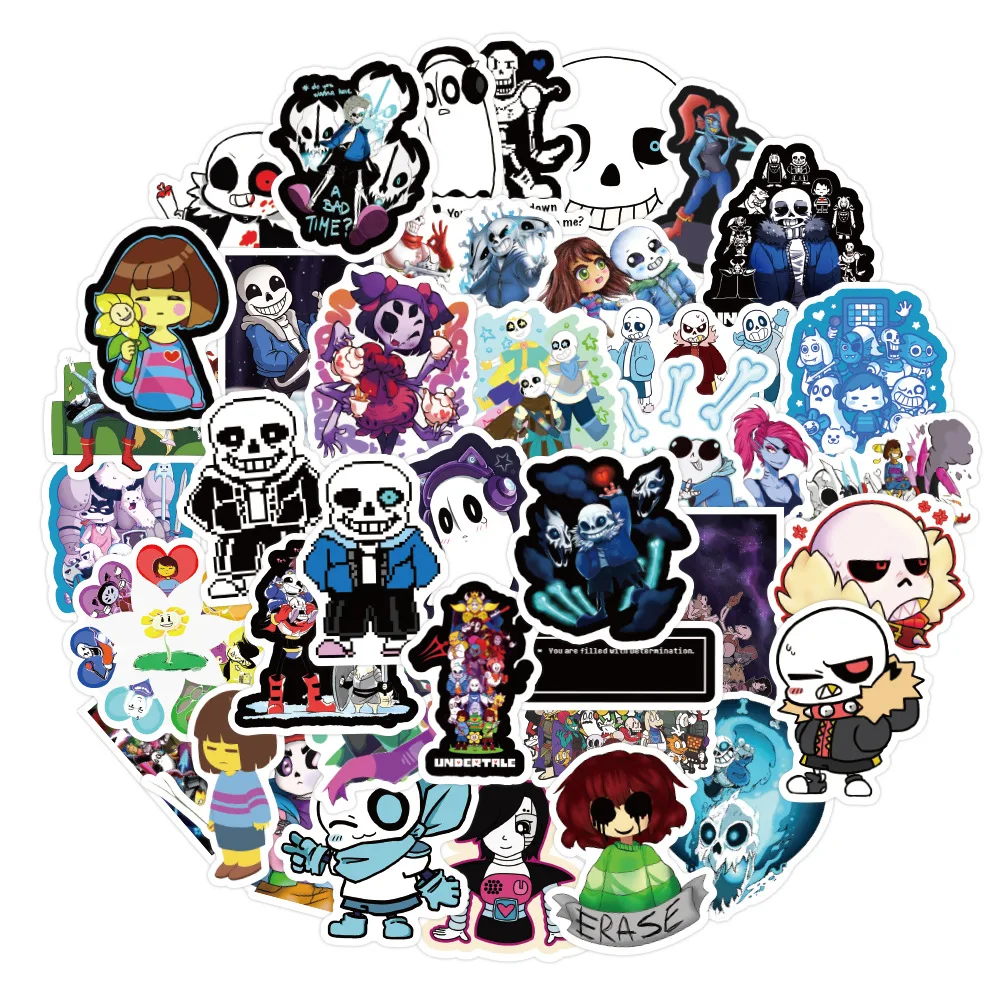 10/30/50PCS Hot Games Undertale Lable Stickers For Luggage Skateboard Motorcycle Computer Children's Garffiti Toys Decal Sticker