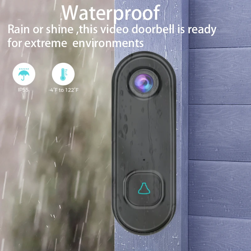 Aoskrama 1080p tuya fornecimento de fio inteligente vídeo campainha intercom à prova dwaterproof água segurança pir detectar digital campainha da porta sem fio ao ar livre