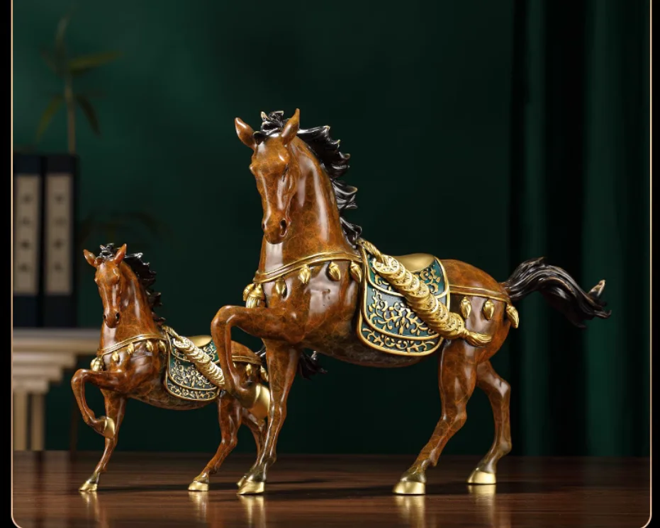 All copper immediately rich zodiac horse decoration home living room office desktop decoration housewarming gift