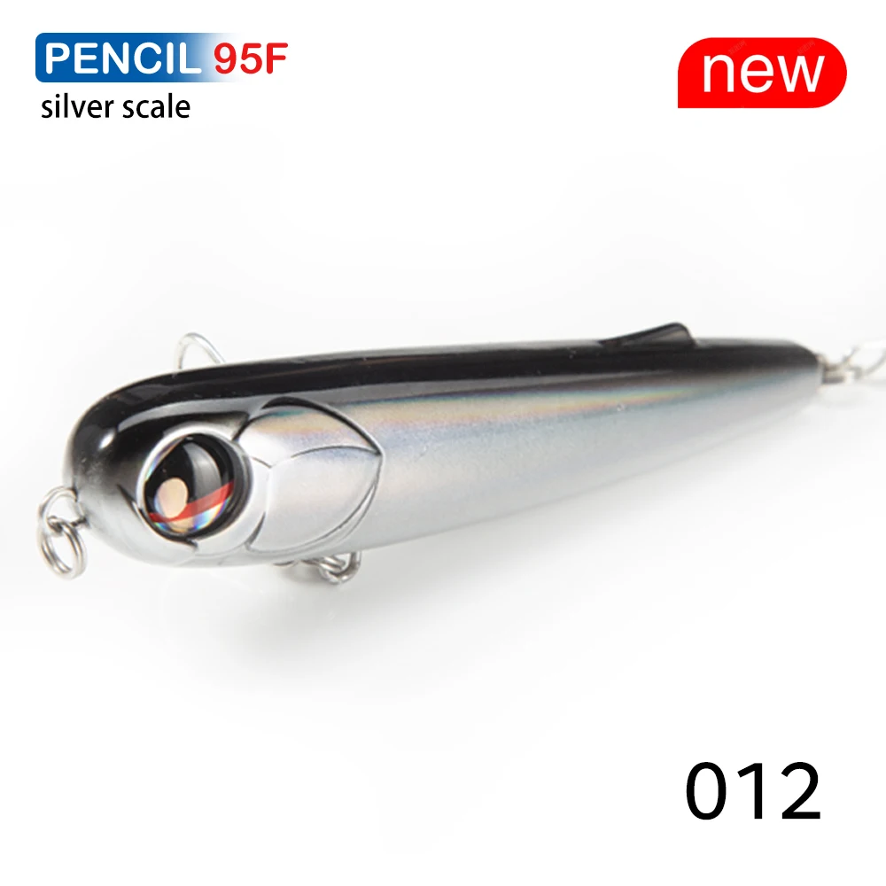 Hunthouse Angeloberfläche Bleistiftköder 95 mm/18 g Topwater schwimmender Wobbler harter Köder für Seebarsch Hecht Salzwasser Barsch Fischgerät