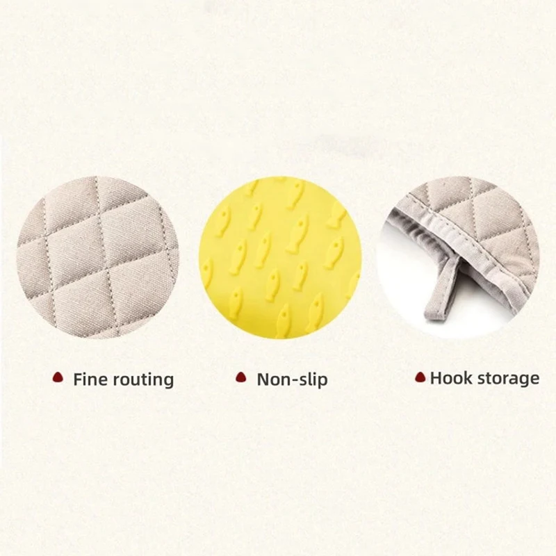 Left And Right Hands Universal Heat Insulation Hand Clip Silicone Anti-Scalding Oven Glove Potholder Kitchen Gloves