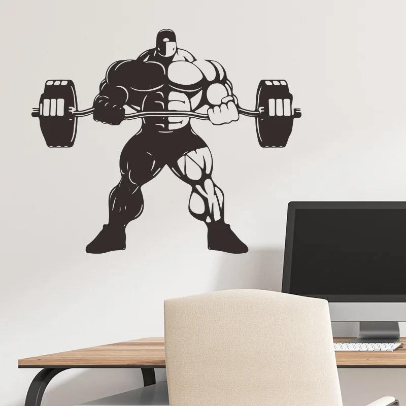 Sports Muscular Man Wall Sticker For Boys Room Living Room Decoration Gym Wallpaper Bedroom Home Decor Creative Stickers