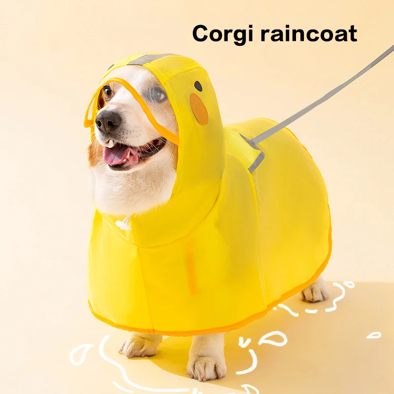 

Corgi clothes duck shaped raincoat small and medium-sized dogs sausage dogs dog clothes go out waterproof pet dog poncho