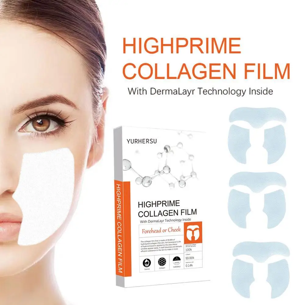 

1Box Collagen Film Paper Soluble Facial Mask Face Skin Cheek Sticker Forehead Patch Smile Lines Patches Anti-aging Wrinkles