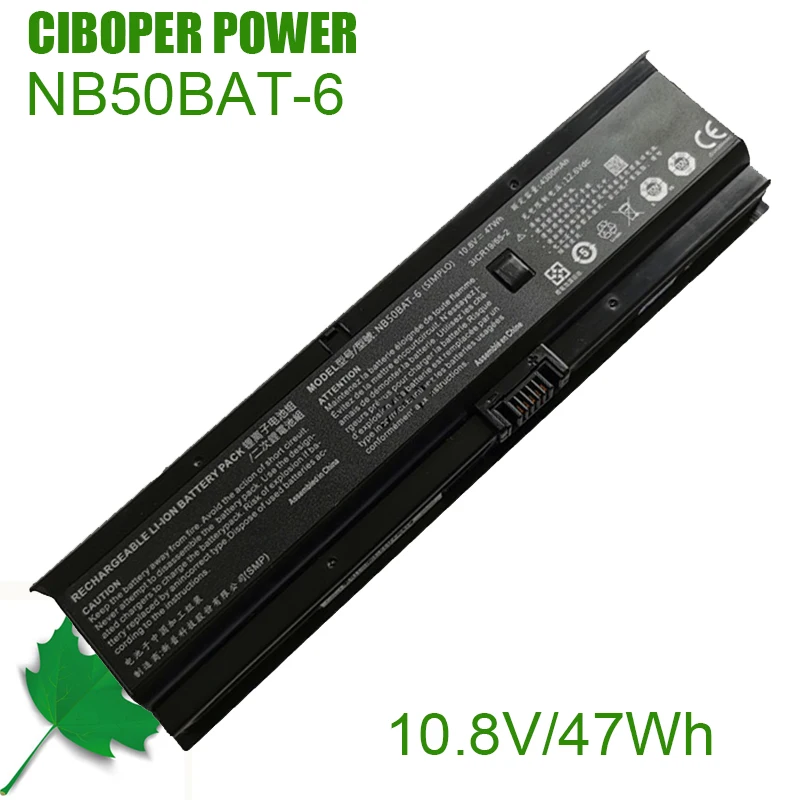 

CP Laptop Battery NB50BAT-6 10.8V/47Wh For SHINELON HUIMIEZHE DD2 CLEVO NB50TJ1 NB50TL NB50TK1 N​B50TZ Hasee ZX6-CP5S ZX6-CP5S1