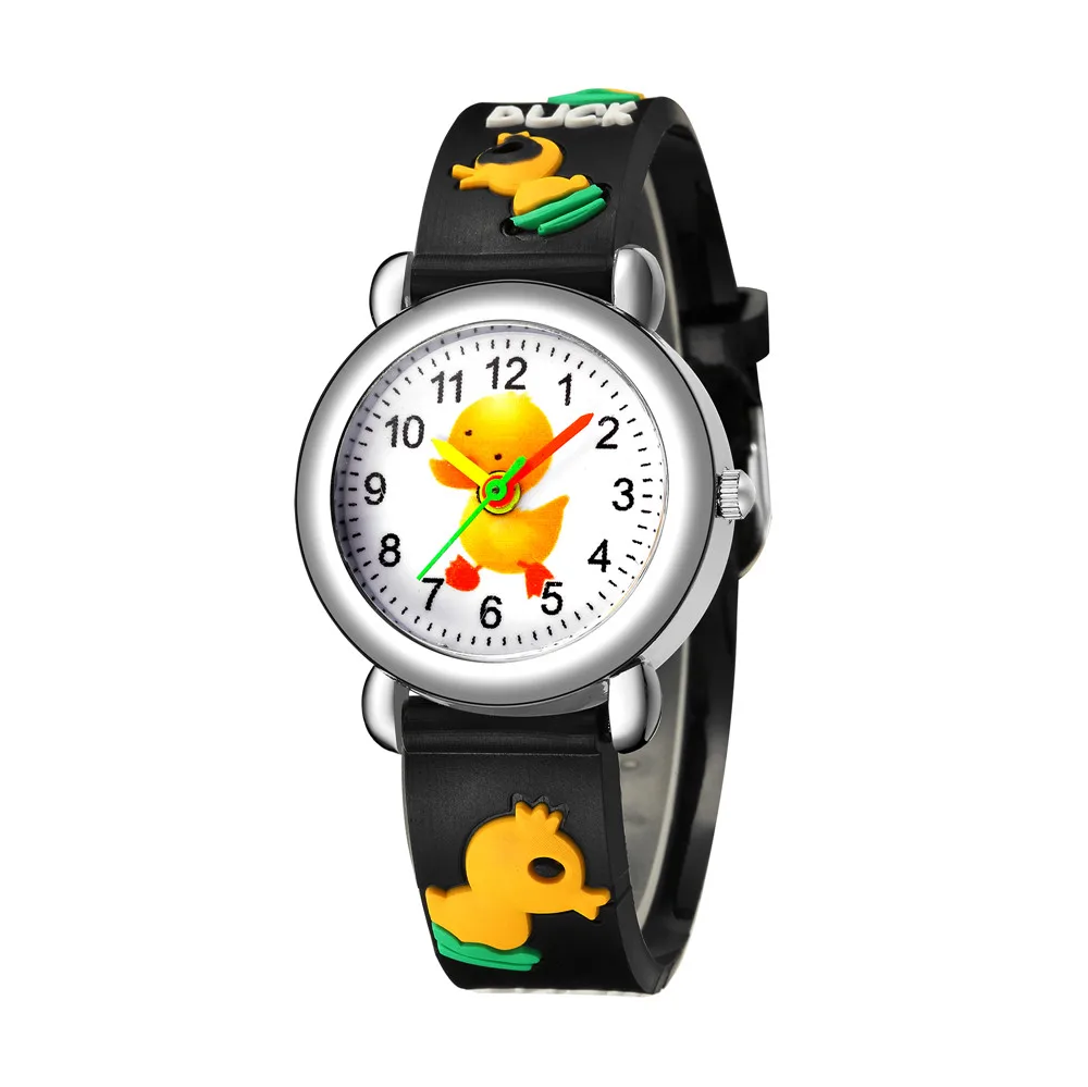 cute sweet silicone band Duck style Children\'s cartoon watch