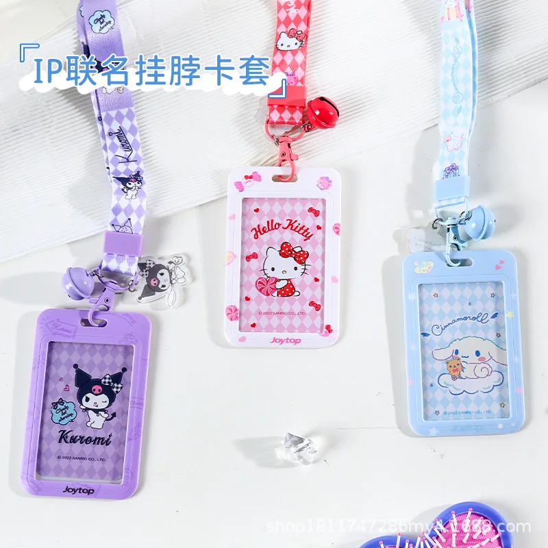 

Sanrio Hellokitty Mymelody Kuromi Cinnamoroll Cartoon Card Sleeve Student Cartoon Bus Card Meal Card Lanyard ID Card Sleeve