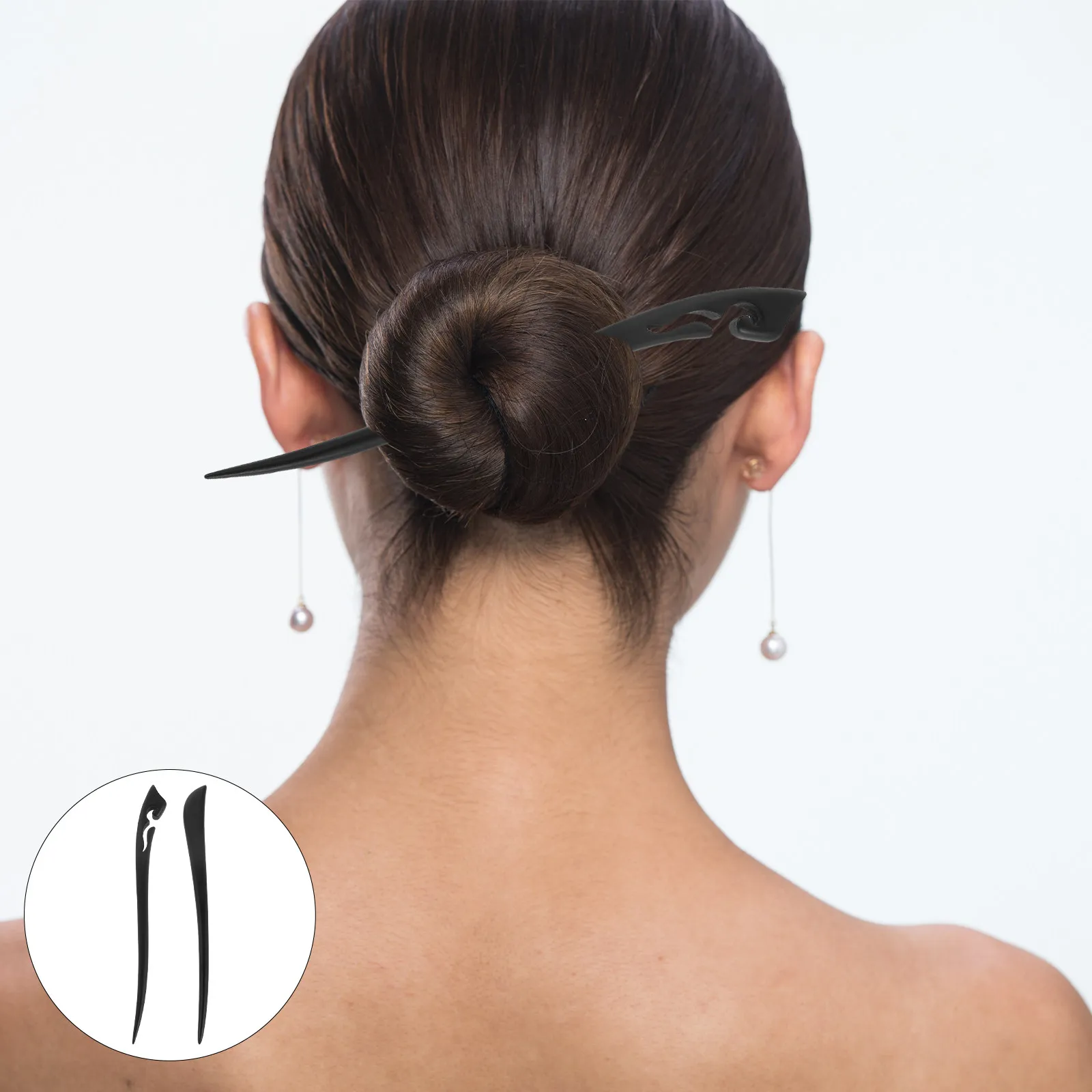 

2 шт. черные заколки для волос из эбенового дерева, деревянные палочки для волос для женщин, винтажные китайские свадебные заколки в старинном стиле, декоративные шпильки-палочки