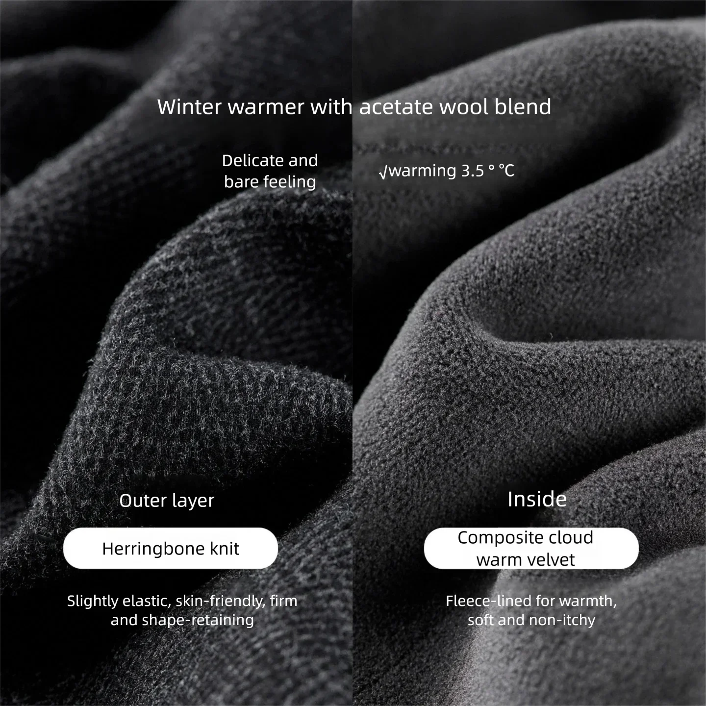 SENTUBILA Pendelhose für Damen, 2025, Winter-Wollmischung, mit Fleece gefüttert, gestrickt, gerade, lange Hose, einfache Damenkleidung 154KA6339