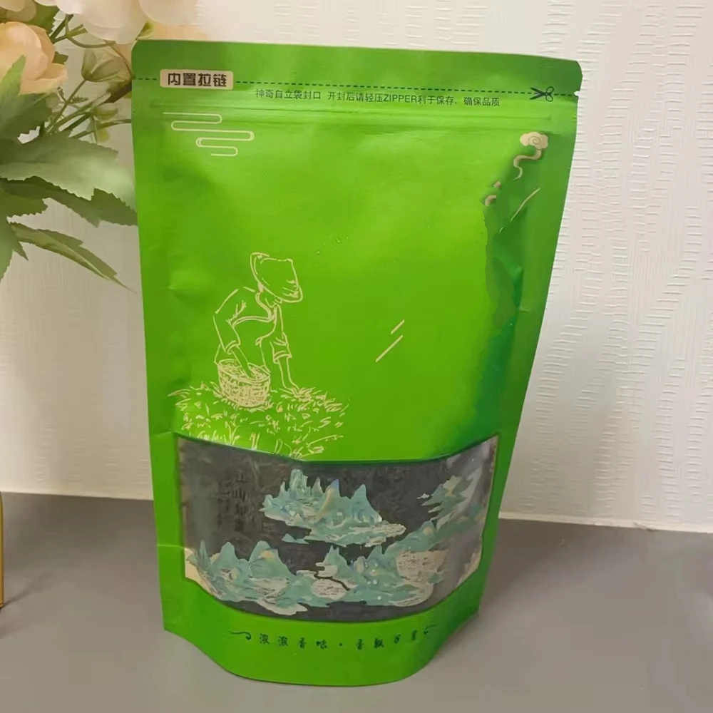 

250 г Китайский чай Bi Luo Chun, пригодный для вторичной переработки, пакетик для чая Super Biluochun, пакетик на молнии, китайский зеленый чай, самозапечатывающийся пакет