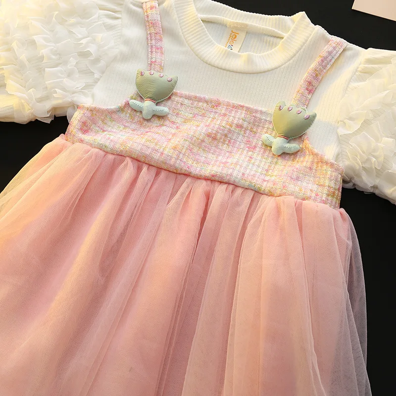 Baby Girl Dress Spring And Autumn Tulip Mesh Girl Princess Dress Cute Girl Clothing