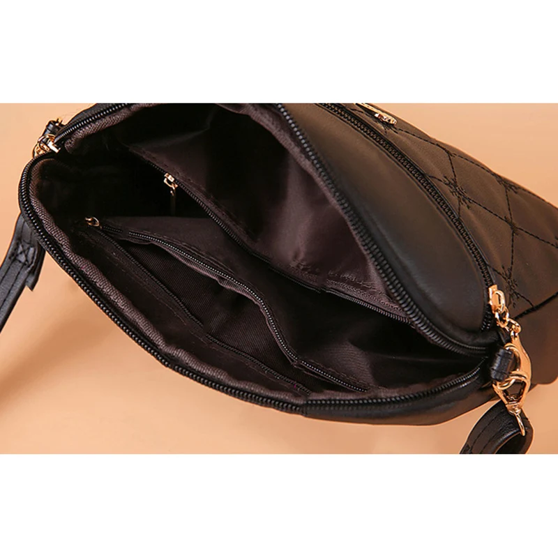 وصول جديد حقائب كتف بسيطة للنساء التطريز القلب Crossbody محفظة الإناث حقيبة يد جلدية سوداء حقيبة ساعي صغيرة #5